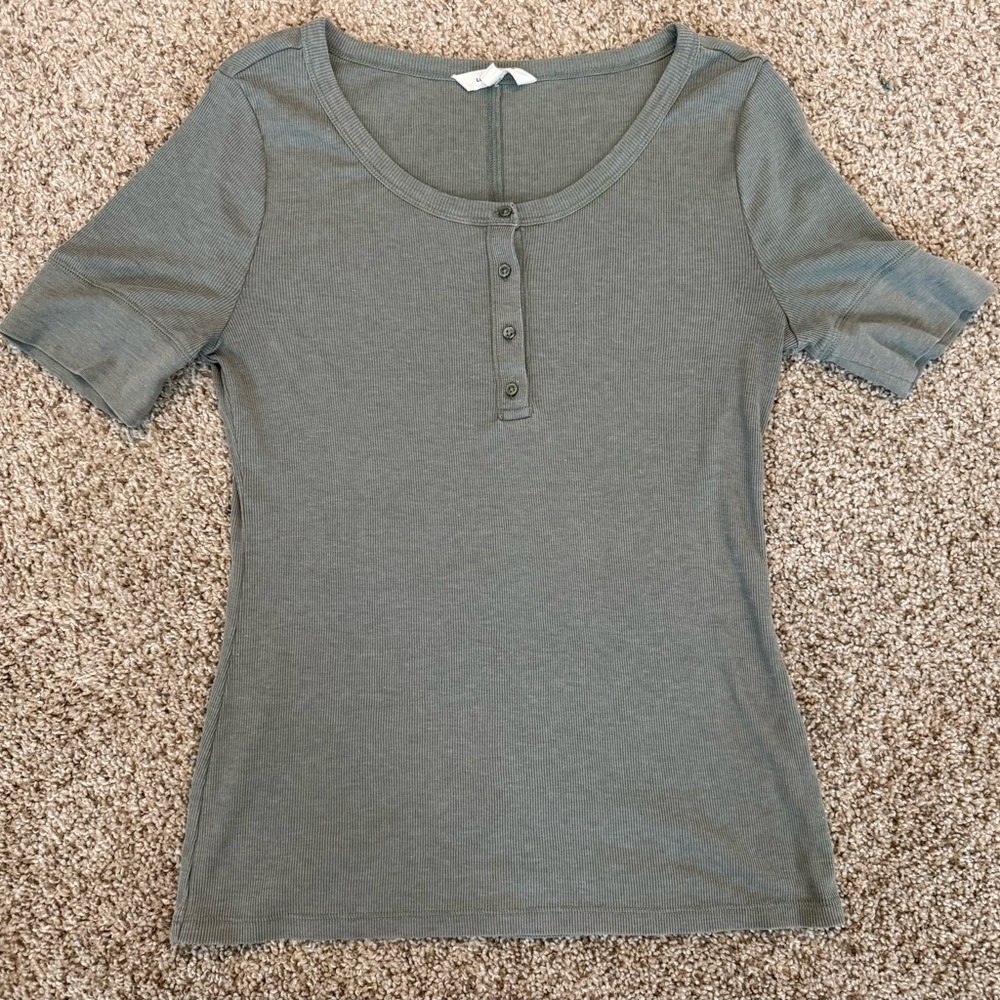 Lucky Brand Green Fitted Top